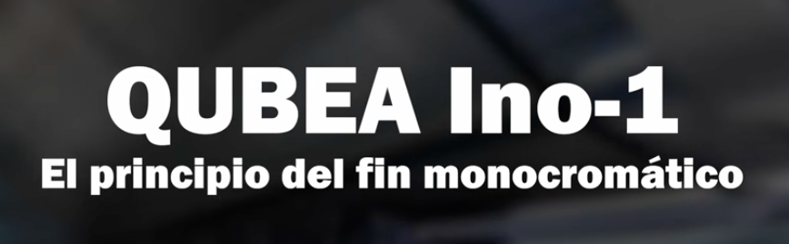 Captura de pantalla de un video donde se presenta el nombre QUBEA Ino-1